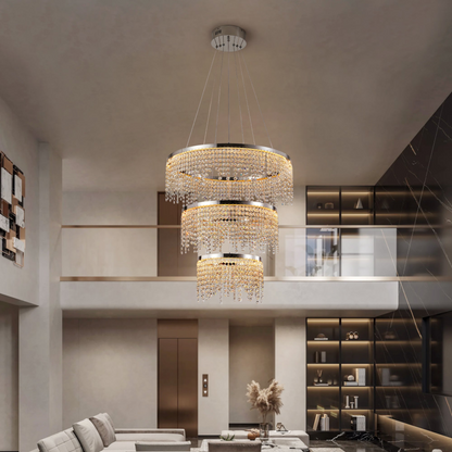 23.6-inch Fancy hanging ceiling lamps luxury modern pendant light crystal chandelier