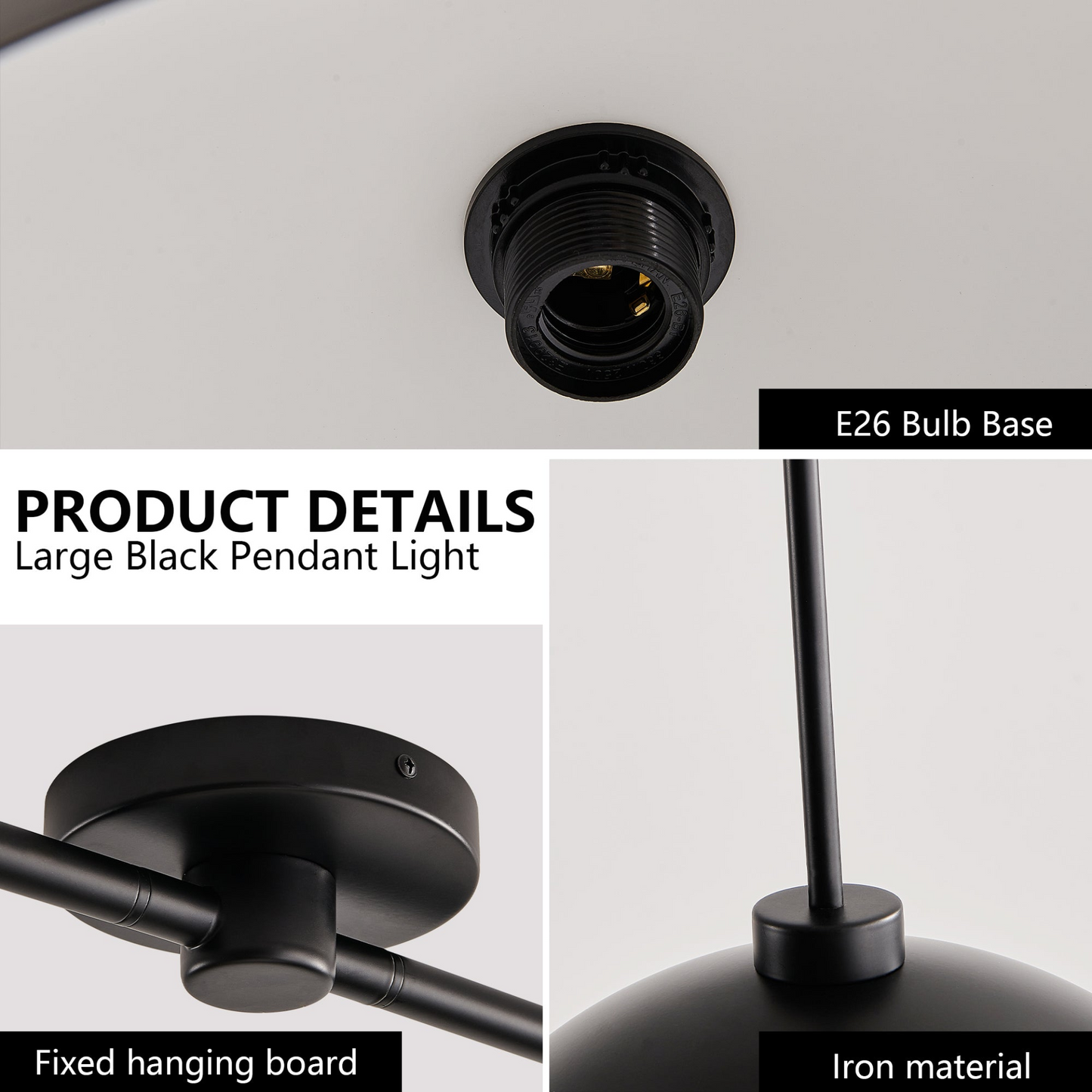 Industrial Modern Black Double Pendant Light – Adjustable Ceiling Hanging Lamp with Matte Finish for Dining Room, Kitchen, or Living Room – Stylish and Durable Lighting Fixture (No Bulbs)