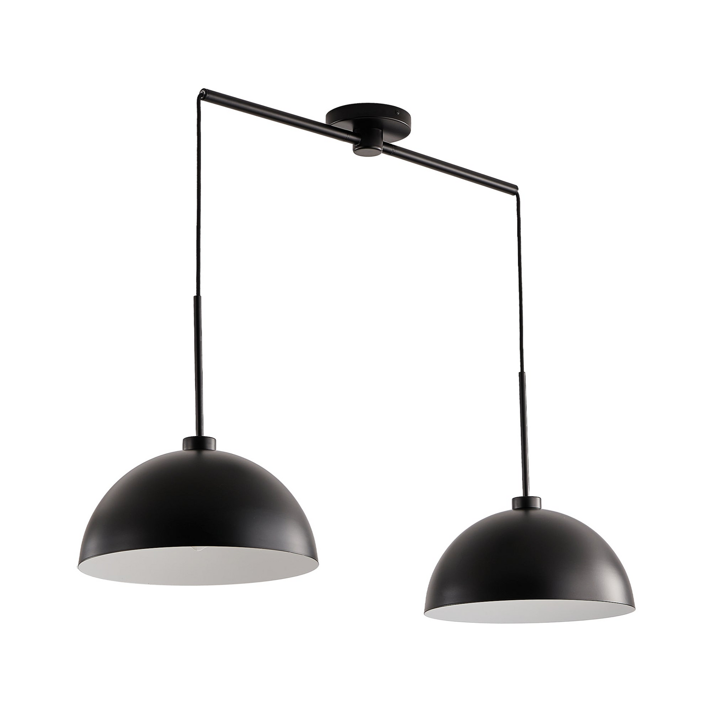 Industrial Modern Black Double Pendant Light – Adjustable Ceiling Hanging Lamp with Matte Finish for Dining Room, Kitchen, or Living Room – Stylish and Durable Lighting Fixture (No Bulbs)