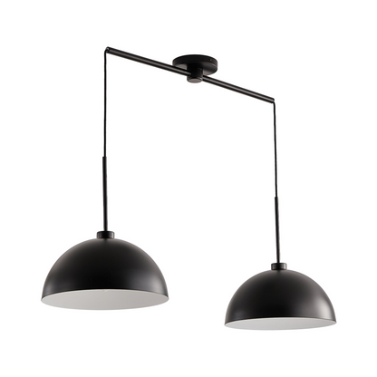 Industrial Modern Black Double Pendant Light – Adjustable Ceiling Hanging Lamp with Matte Finish for Dining Room, Kitchen, or Living Room – Stylish and Durable Lighting Fixture (No Bulbs)