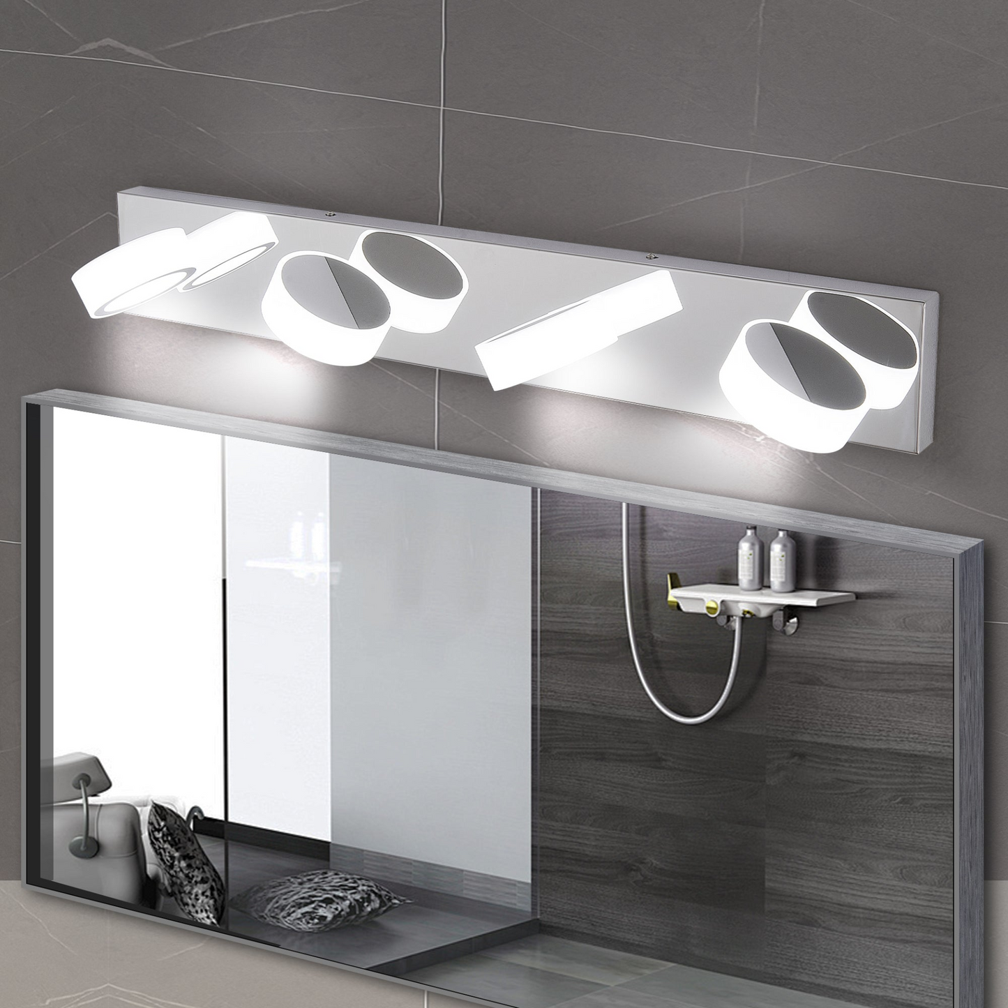 LED Modern Chrome 4-Light Vanity Lights Fixtures Over Mirror Bath Wall Lighting