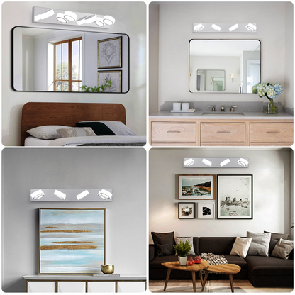 LED Modern Chrome 4-Light Vanity Lights Fixtures Over Mirror Bath Wall Lighting
