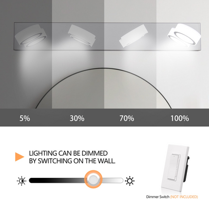 LED Modern Chrome 4-Light Vanity Lights Fixtures Over Mirror Bath Wall Lighting