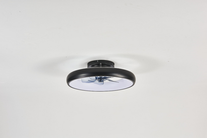 19.7-inch Black LED Ceiling Fan Light – Dimmable and Adjustable Color Temperature, APP & Remote Control, Modern Smart Ceiling Fan for Living Room, Bedroom, and Dining Room