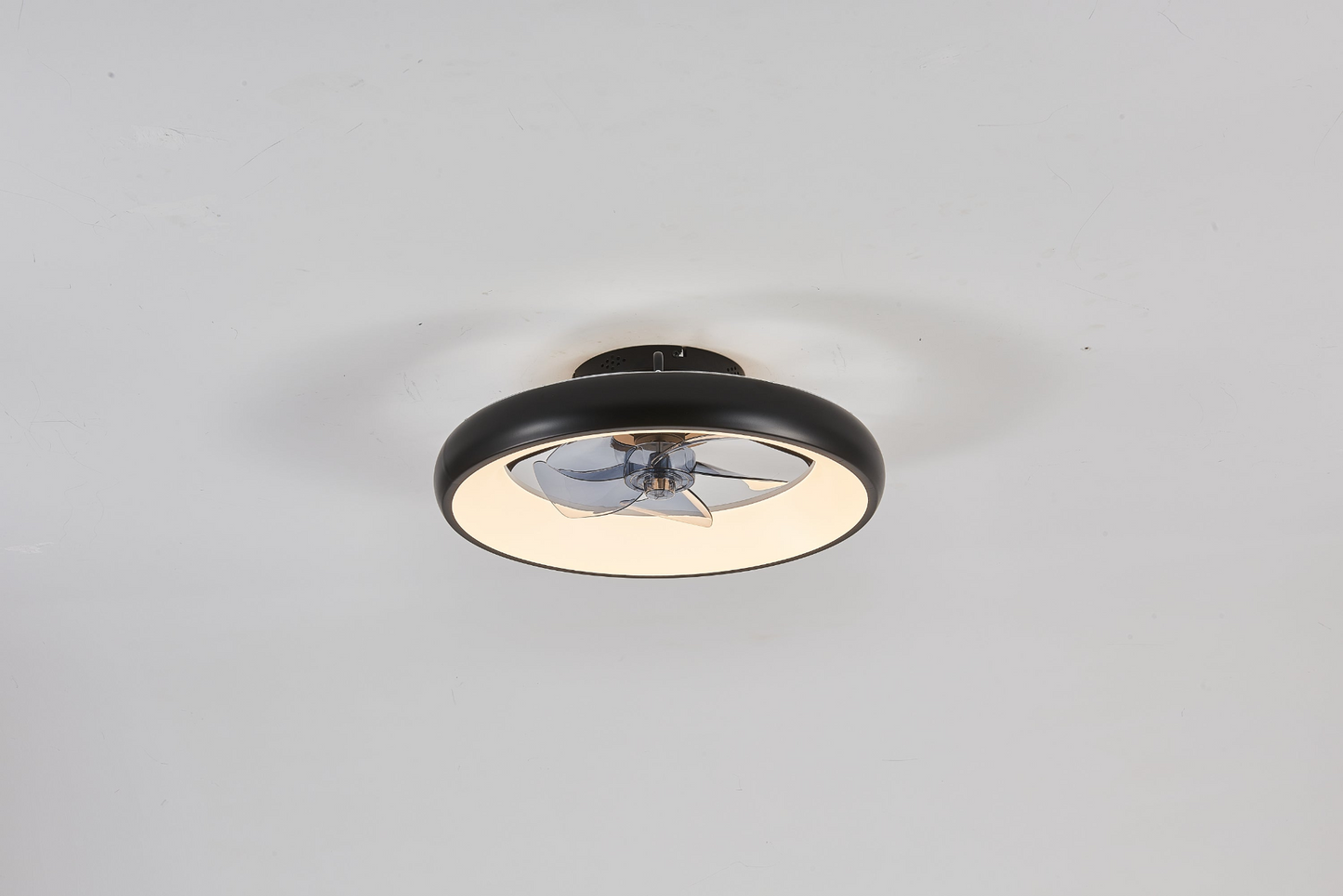 19.7-inch Black LED Ceiling Fan Light – Dimmable and Adjustable Color Temperature, APP & Remote Control, Modern Smart Ceiling Fan for Living Room, Bedroom, and Dining Room