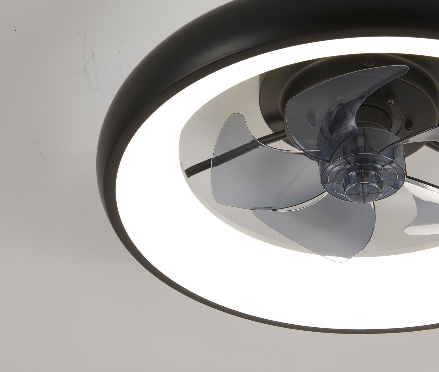 19.7-inch Black LED Ceiling Fan Light – Dimmable and Adjustable Color Temperature, APP & Remote Control, Modern Smart Ceiling Fan for Living Room, Bedroom, and Dining Room