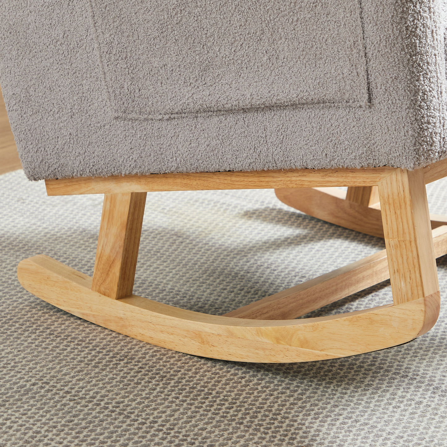 27.2"W Modern Accent High Backrest Living Room Lounge Arm Rocking Chair, Two Side Pocket