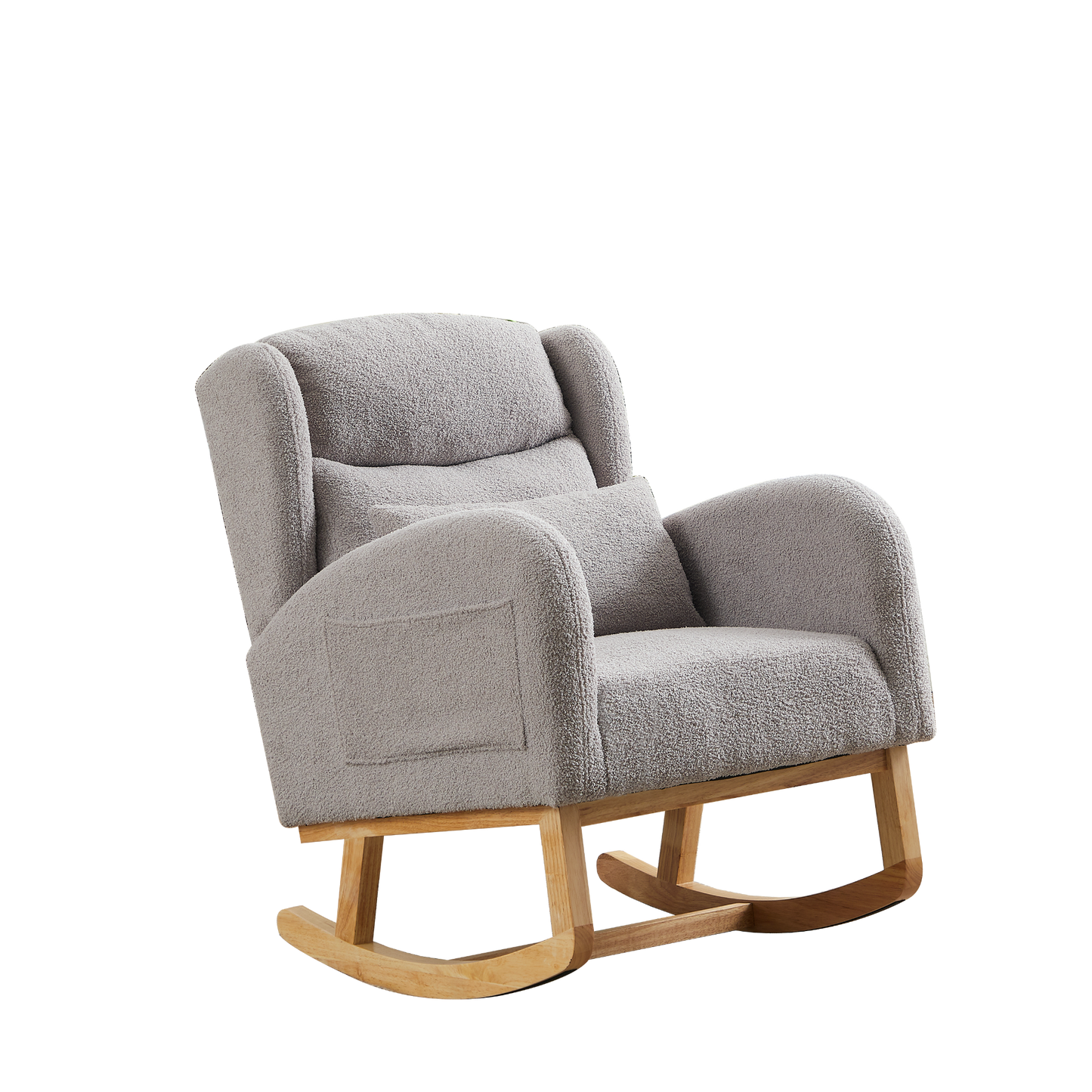 27.2"W Modern Accent High Backrest Living Room Lounge Arm Rocking Chair, Two Side Pocket