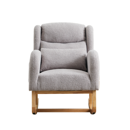 27.2"W Modern Accent High Backrest Living Room Lounge Arm Rocking Chair, Two Side Pocket