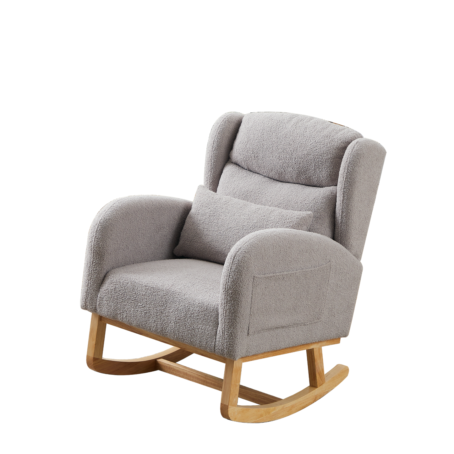 27.2"W Modern Accent High Backrest Living Room Lounge Arm Rocking Chair, Two Side Pocket