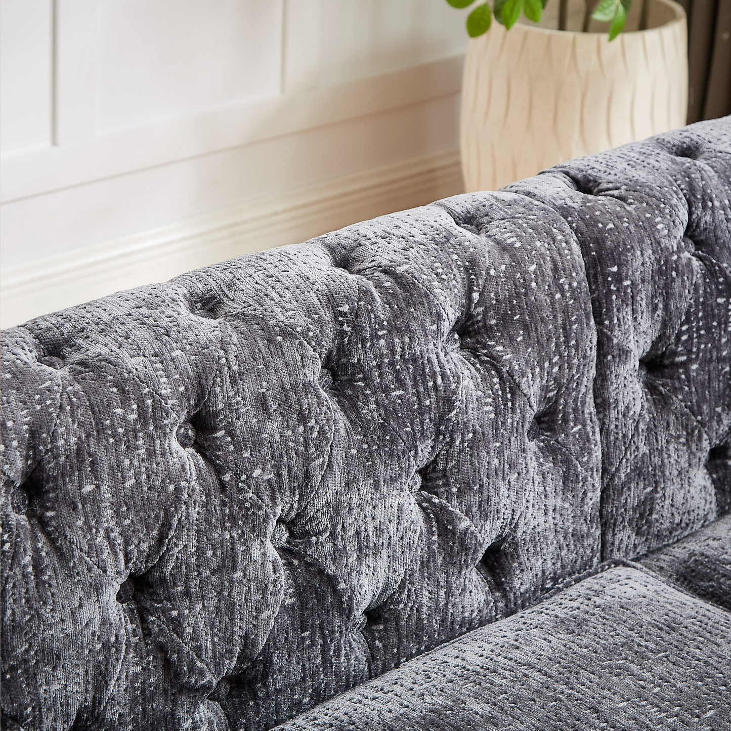 81.5-Inch Chenille Corner Sofa , L-Shaped Sectional Couch, 5-Seater Corner Sofas with 3 Cushions for Living Room, Bedroom, Apartment, Office