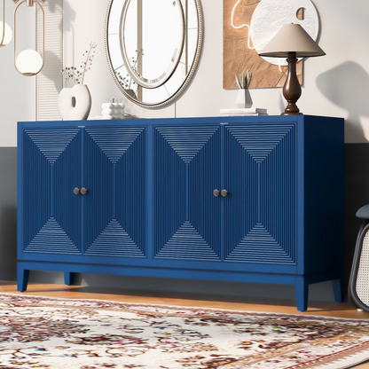 Sleek Storage Cabinet Sideboard Buffet with Vertical Line Design,Suitable for Study,Entrance and Living Room