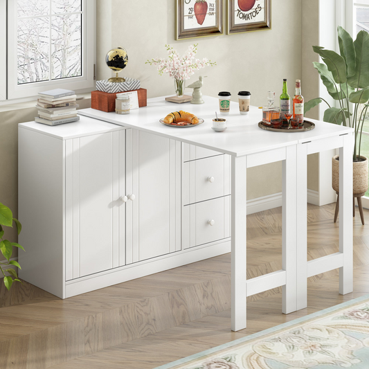 Innovative Sideboard that effortlessly converts into a dining table and Adjustable Pull-Out Top for Flexible Use,Suitable for Study,Entrance and Living Room