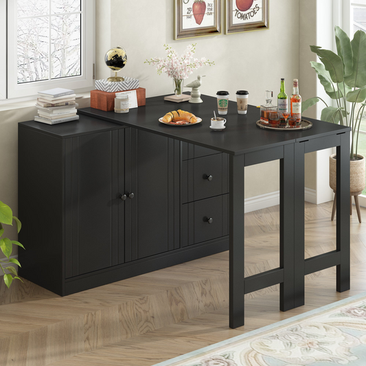 Innovative Sideboard that effortlessly converts into a dining table and Adjustable Pull-Out Top for Flexible Use,Suitable for Study,Entrance and Living Room