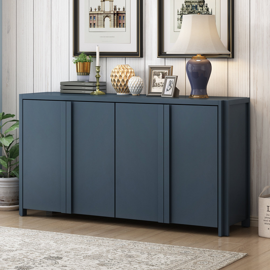 Designed Storage Cabinet Sideboard with 4 Doors , Adjustable Shelves, Suitable for Living Rooms, Entrance and Study Rooms.