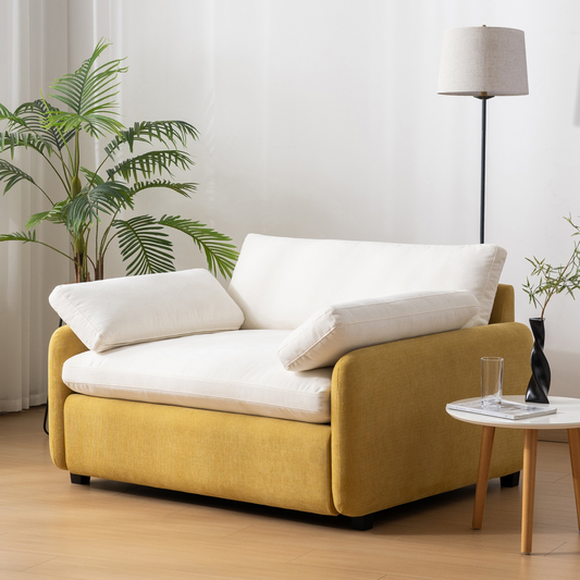 50*43" Oversized Chenille Single Sofa Chair,Wide and Deep Seat Accent Chair,Modern Upholstered Comfy Armchair,Color Blocking Couch Lounge with Pillows for Living Room,Apartment,Bedroom,3 Colors