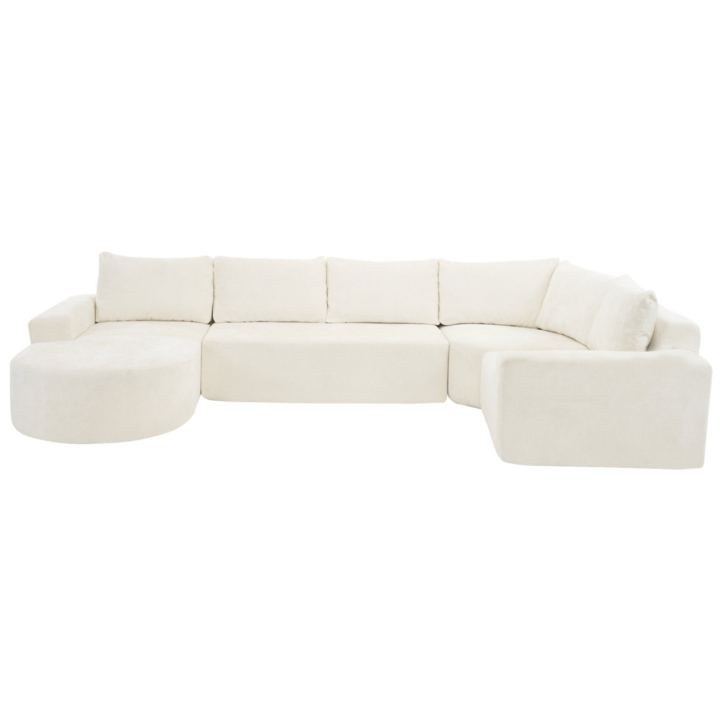 141.7" Oversized Modular Sofa Cloud Sectional Sofa Set Upholstered Couches U-shaped Sofa with Deep Seat for Living Room, Beige