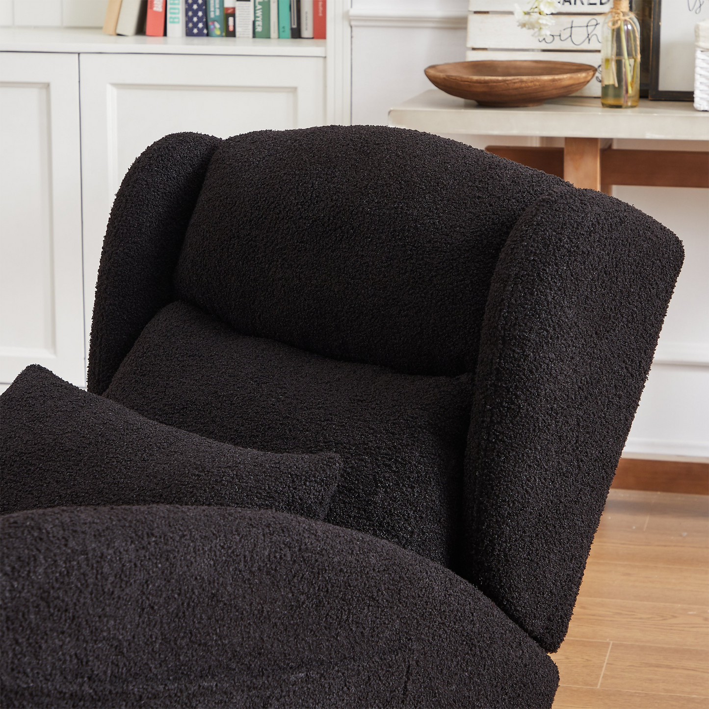 27.2"W Modern Accent High Backrest Living Room Lounge Arm Rocking Chair, Two Side Pocket