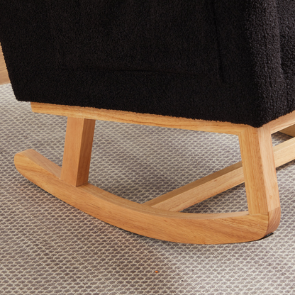 27.2"W Modern Accent High Backrest Living Room Lounge Arm Rocking Chair, Two Side Pocket