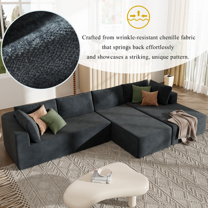 Modern Large Modular Sectional Sofa for Living Room, Bedroom, Salon, 3 Piece Free Combination