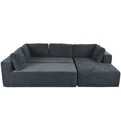Modern Large Modular Sectional Sofa for Living Room, Bedroom, Salon, 3 Piece Free Combination