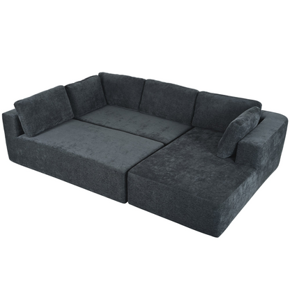 Modern Large Modular Sectional Sofa for Living Room, Bedroom, Salon, 3 Piece Free Combination