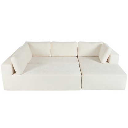 Modern Large Modular Sectional Sofa for Living Room, Bedroom, Salon, 3 Piece Free Combination