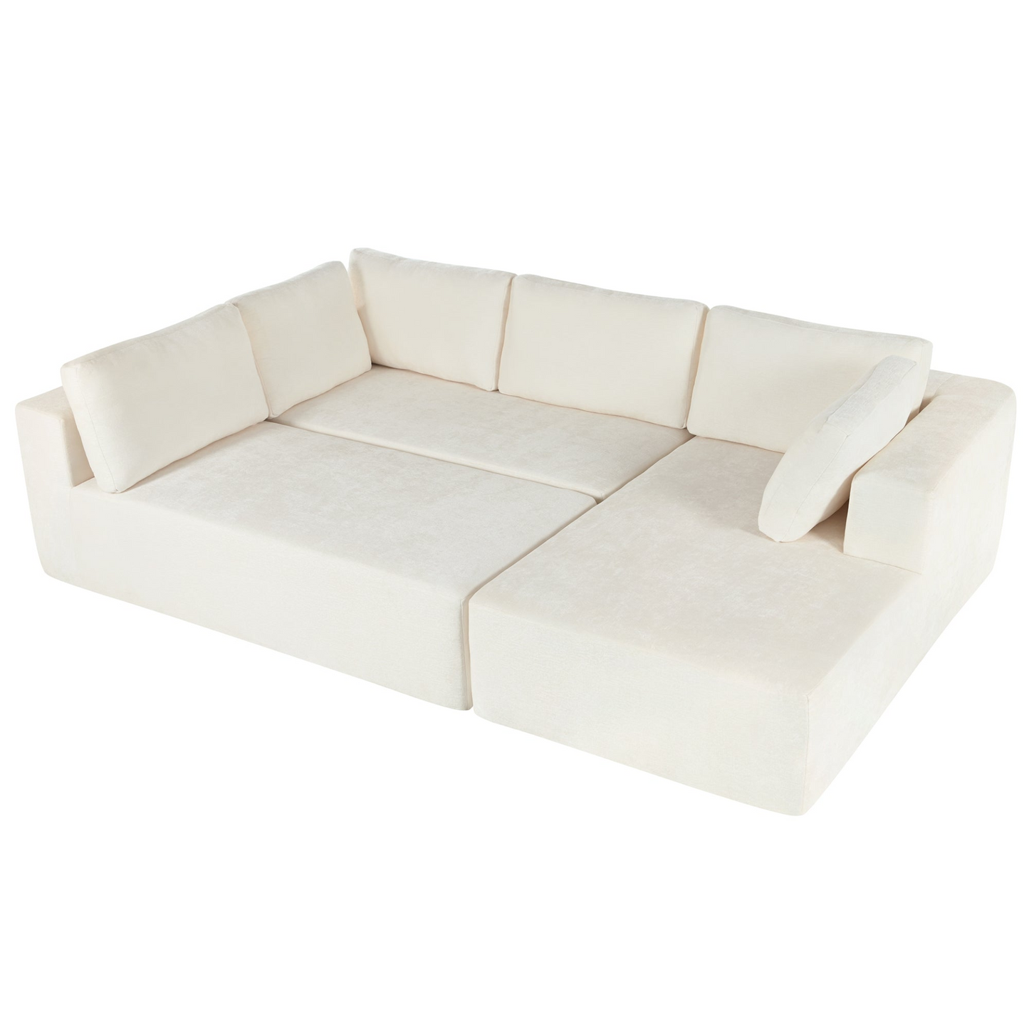 Modern Large Modular Sectional Sofa for Living Room, Bedroom, Salon, 3 Piece Free Combination