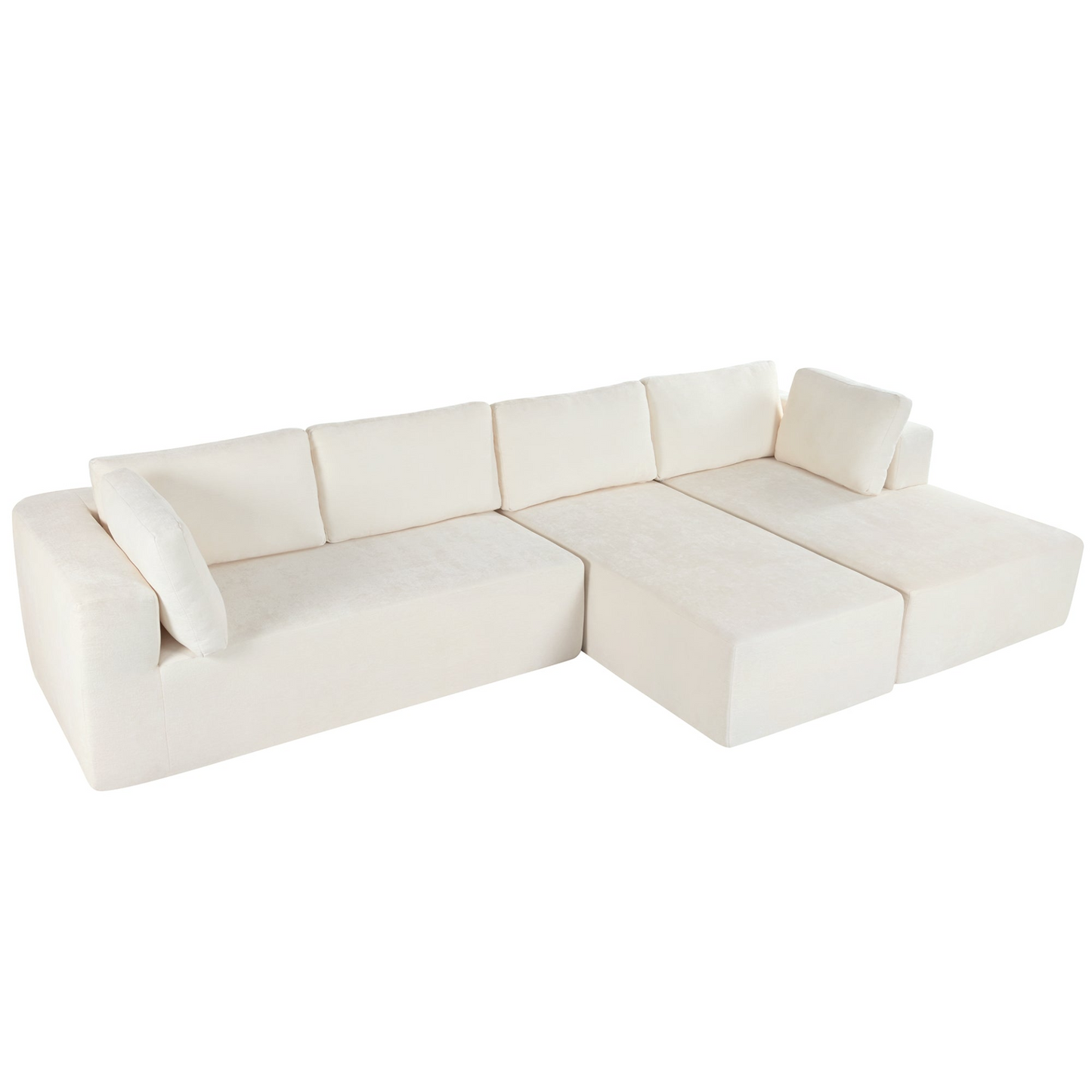 Modern Large Modular Sectional Sofa for Living Room, Bedroom, Salon, 3 Piece Free Combination