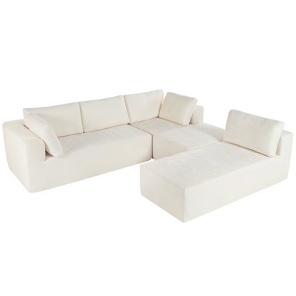 Modern Large Modular Sectional Sofa for Living Room, Bedroom, Salon, 3 Piece Free Combination