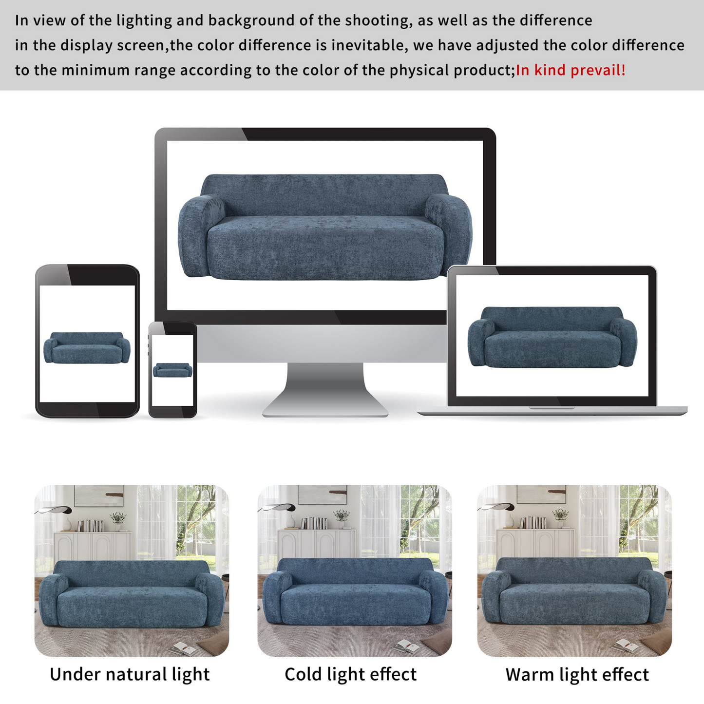 81.5" Minimalist Compression Sofa, Curved Design, 3-Seater Casual Sofa for Living Rooms, Bedrooms, and Apartments