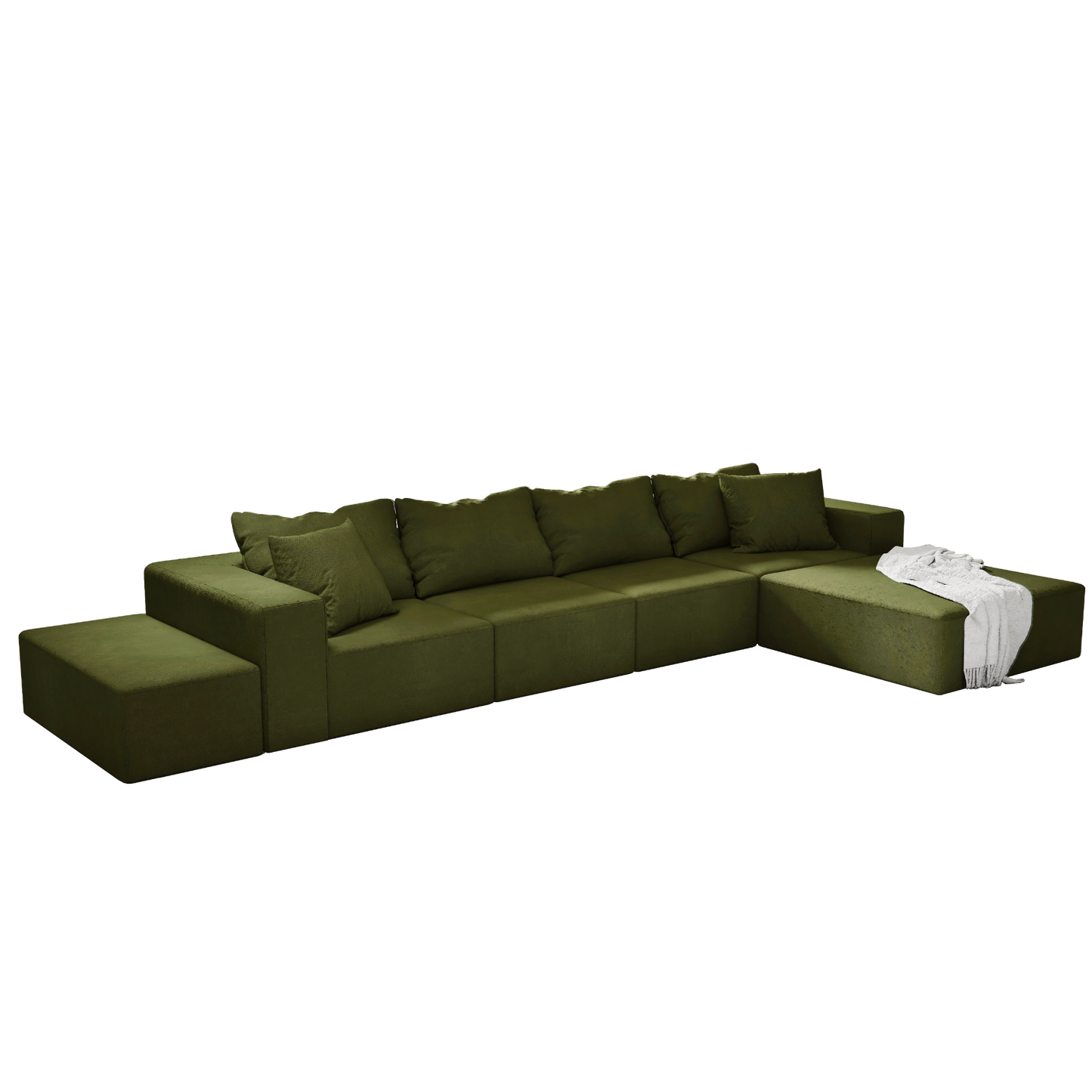 Modern Upholstered Sectional Sofa Couch Set,Modular 132" L Shaped Sectional Living Room Sofa Set With 6 Pillows,Free Combination Sofa Couch for Living Room,Bedroom