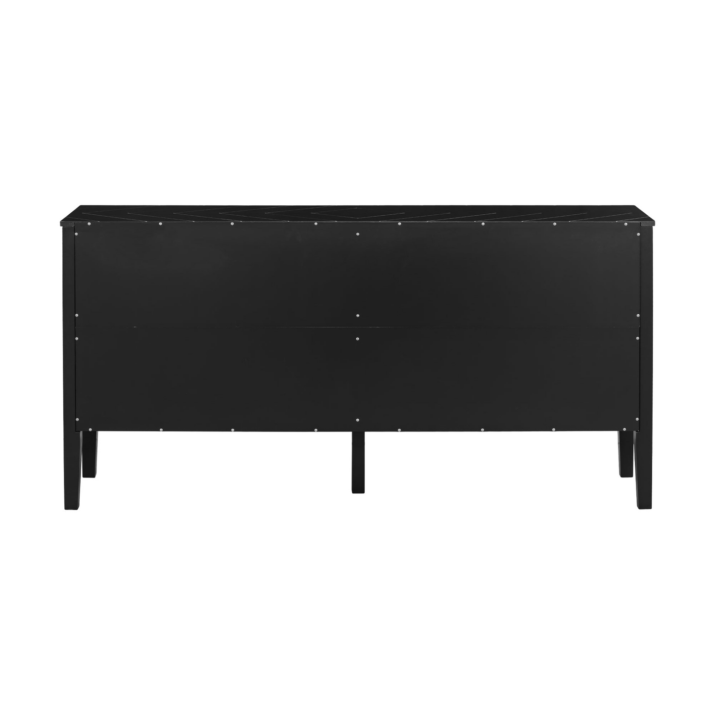Four-Door Sideboard with Geometric Line Patterns and Vintage Metal Handles for Timeless Elegance,Suitable for Living Rooms, Entrance and Study Rooms