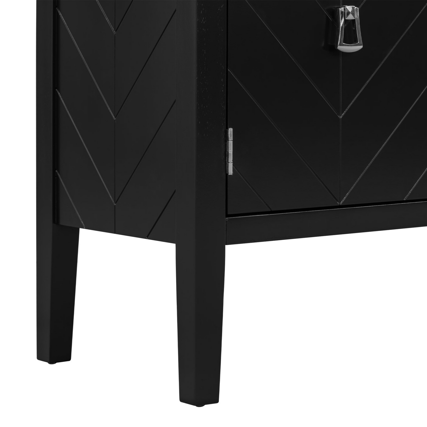 Four-Door Sideboard with Geometric Line Patterns and Vintage Metal Handles for Timeless Elegance,Suitable for Living Rooms, Entrance and Study Rooms