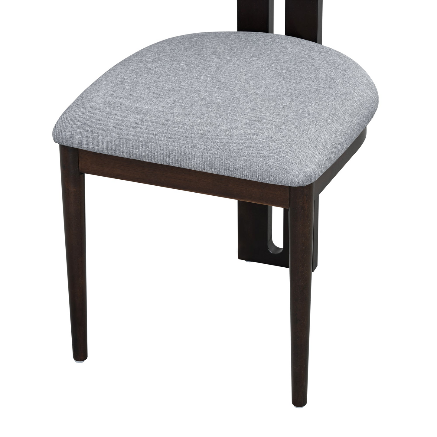 6-Piece Dining Set, Mid-Century Modern Table Set for 6 Persons with 4 Chairs and Bench, Padded Seats and Backrest, Espresso