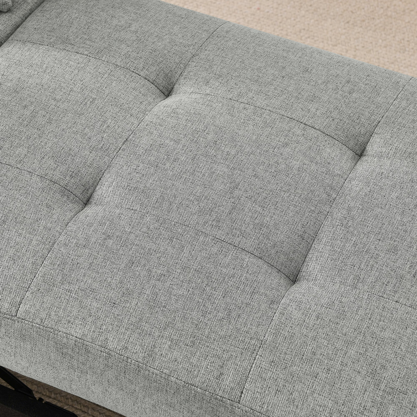 Convertible Sleeper Sofa Chair Adjustable Backrest Recliner with Pullout Sofa Bed with Wheels, Modern Linen Fabric for Living Room for Tight Spaces, Grey