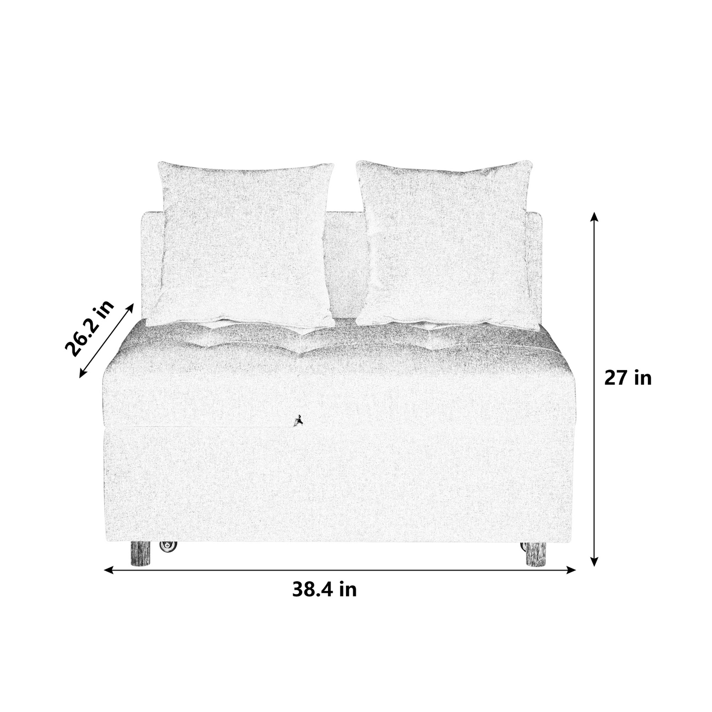 Convertible Sleeper Sofa Chair Adjustable Backrest Recliner with Pullout Sofa Bed with Wheels, Modern Linen Fabric for Living Room for Tight Spaces, Grey