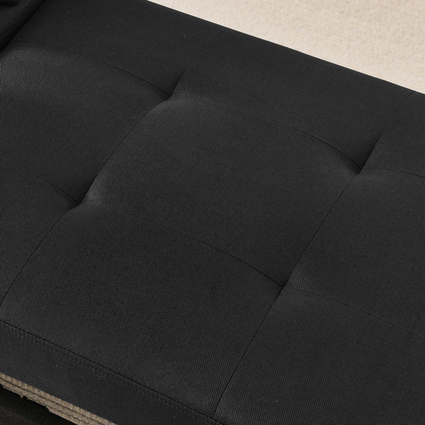 Convertible Sleeper Sofa Chair Adjustable Backrest Recliner with Pullout Sofa Bed with Wheels, Modern Linen Fabric for Living Room for Tight Spaces, Black