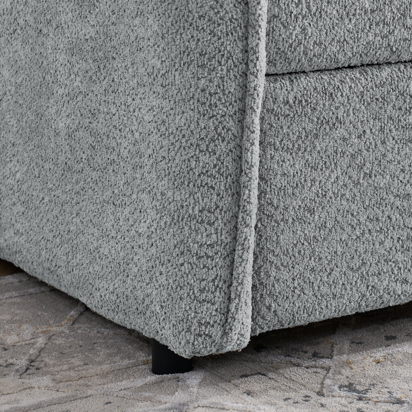 Daybed with Trundle Upholstered Tufted Sofa Bed, Twin Size, Boucle Fabric, Grey(83"x43"x29.5")