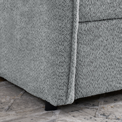 Daybed with Trundle Upholstered Tufted Sofa Bed, Twin Size, Boucle Fabric, Grey(83"x43"x29.5")