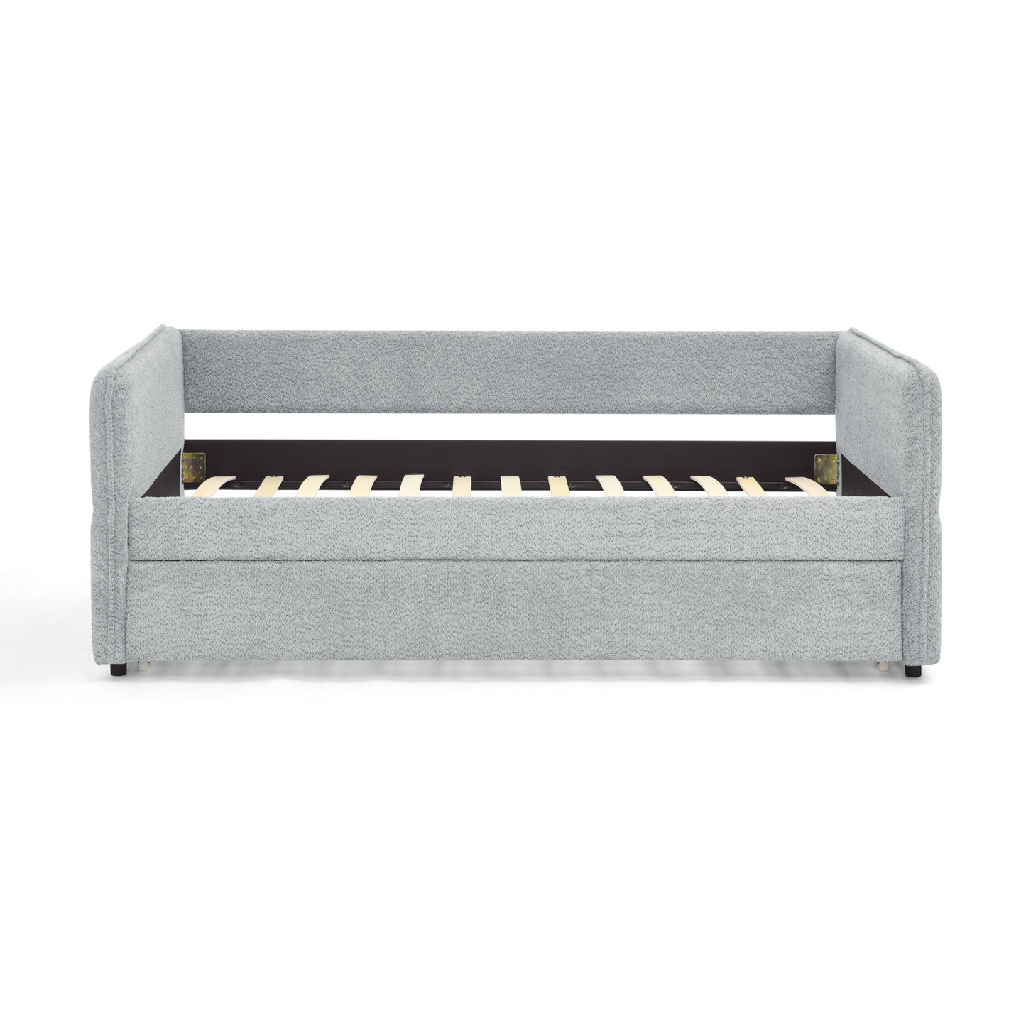 Daybed with Trundle Upholstered Tufted Sofa Bed, Twin Size, Boucle Fabric, Grey(83"x43"x29.5")