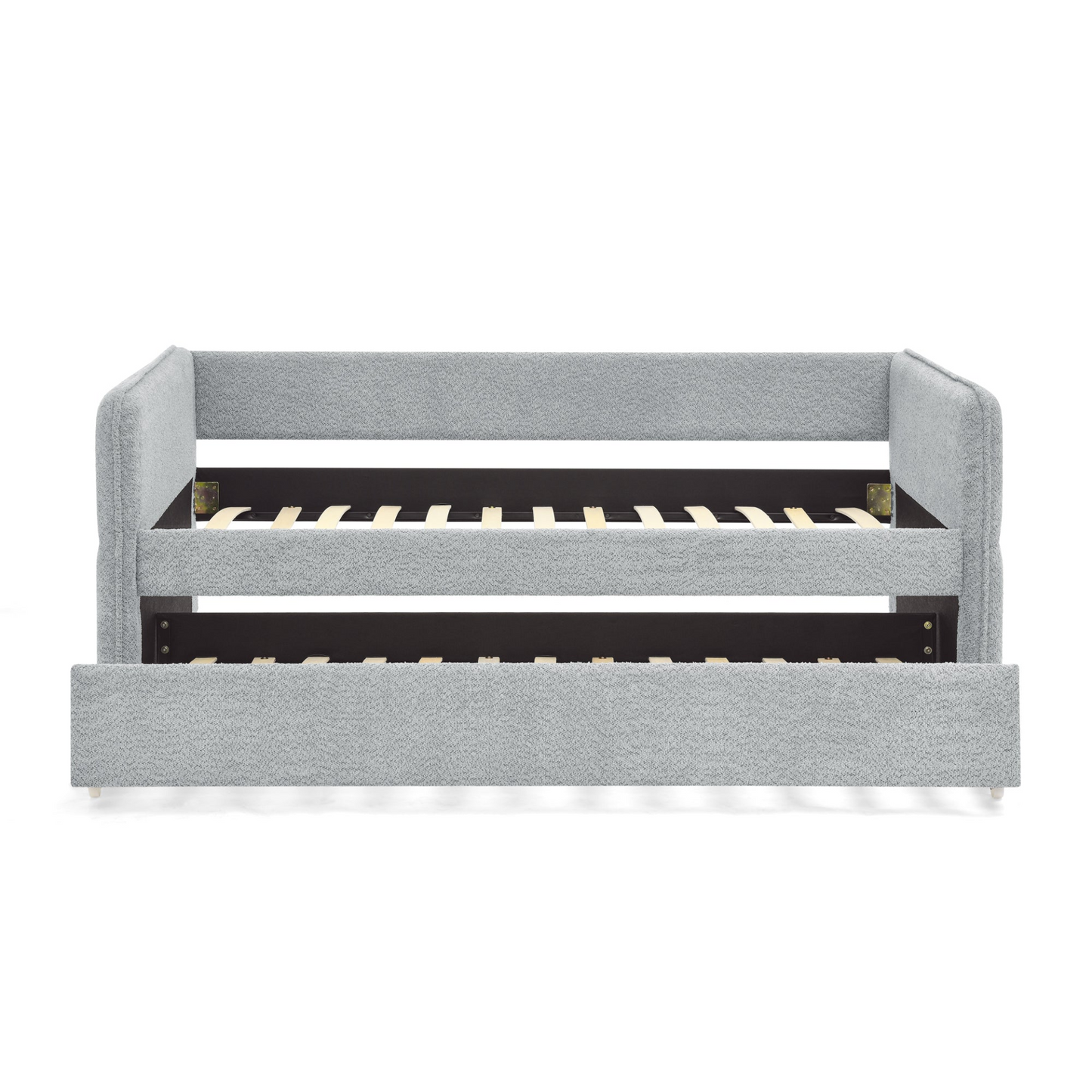 Daybed with Trundle Upholstered Tufted Sofa Bed, Twin Size, Boucle Fabric, Grey(83"x43"x29.5")