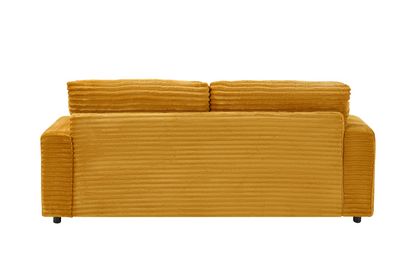 82 inches orange corduroy sofa, two storage feet +4 throw pillows, create a living room, office fashion new darling!