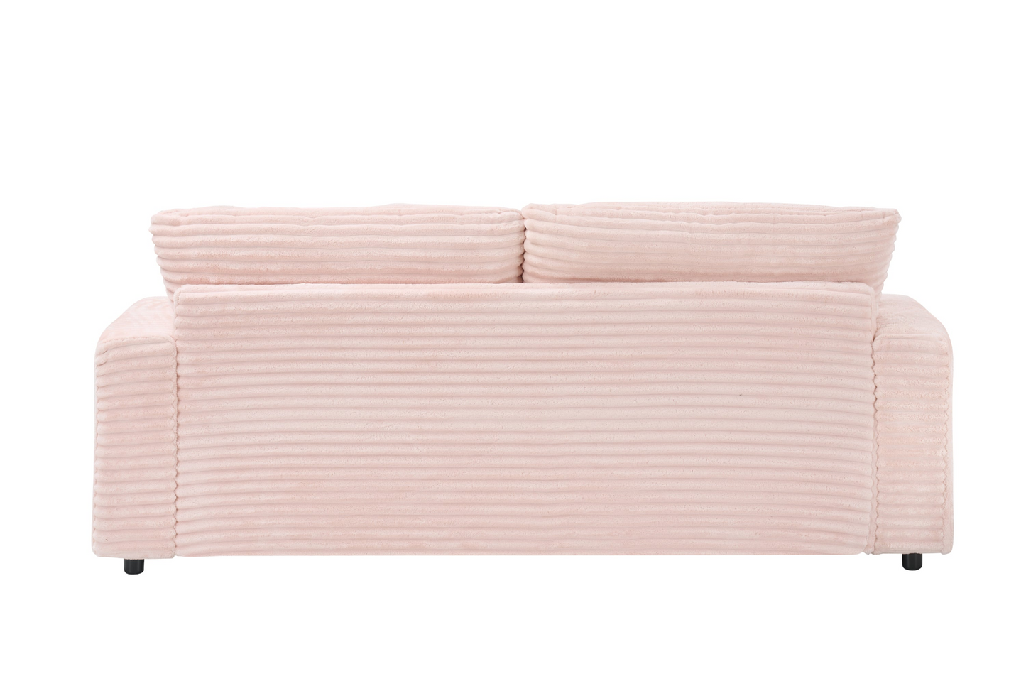 82 inches pink corduroy sofa, two storage feet +4 throw pillows, create a living room, office fashion new darling!