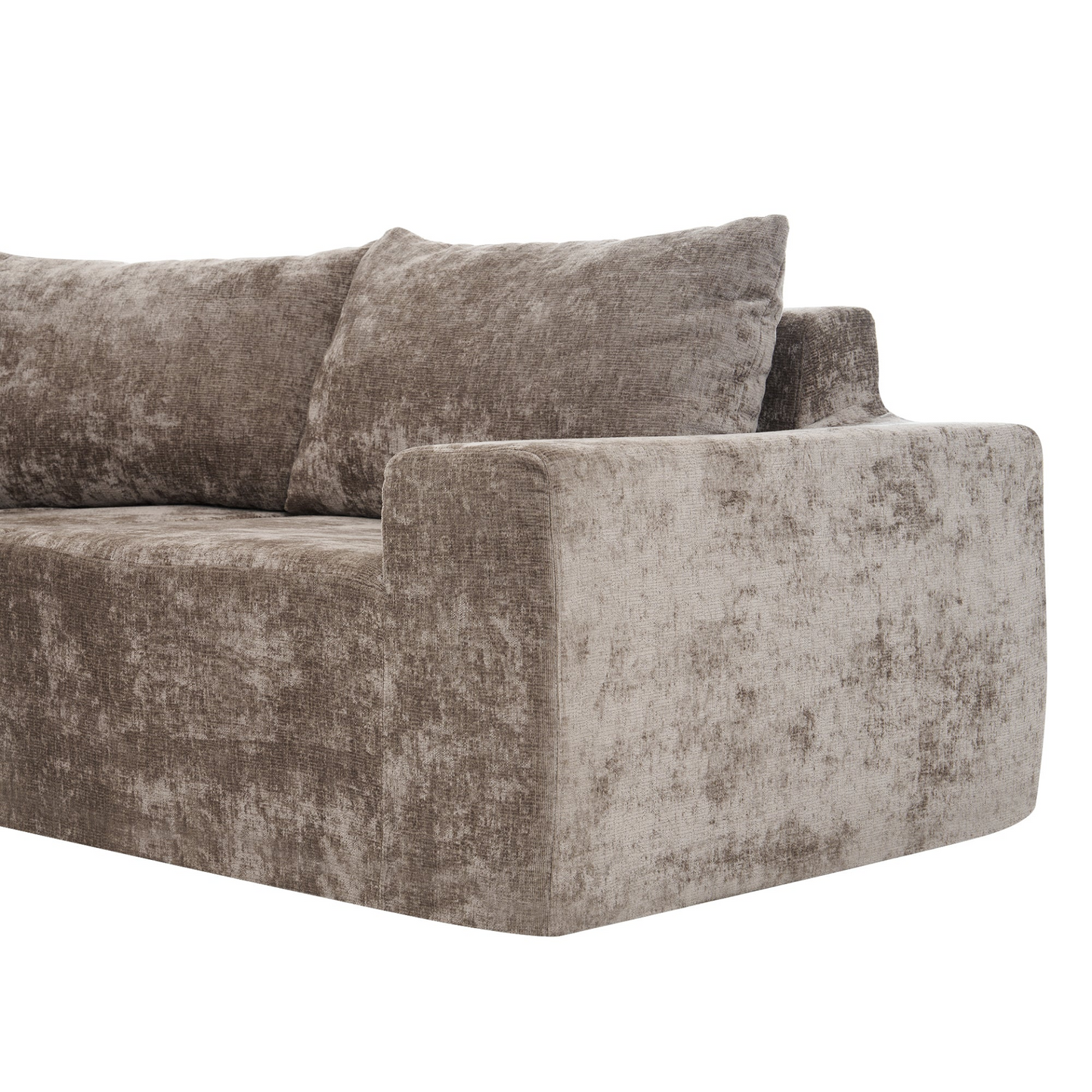 141.7" Oversized Modular Sofa Cloud Sectional Sofa Set Upholstered Couches U-shaped Sofa with Deep Seat for Living Room, Brown