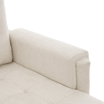 83.4" L-shaped Sofa Sectional Couch Sofa Bed with Two USB Ports, a Movable Ottoman and a Reversible Chaise Lounge for Living Room, Beige