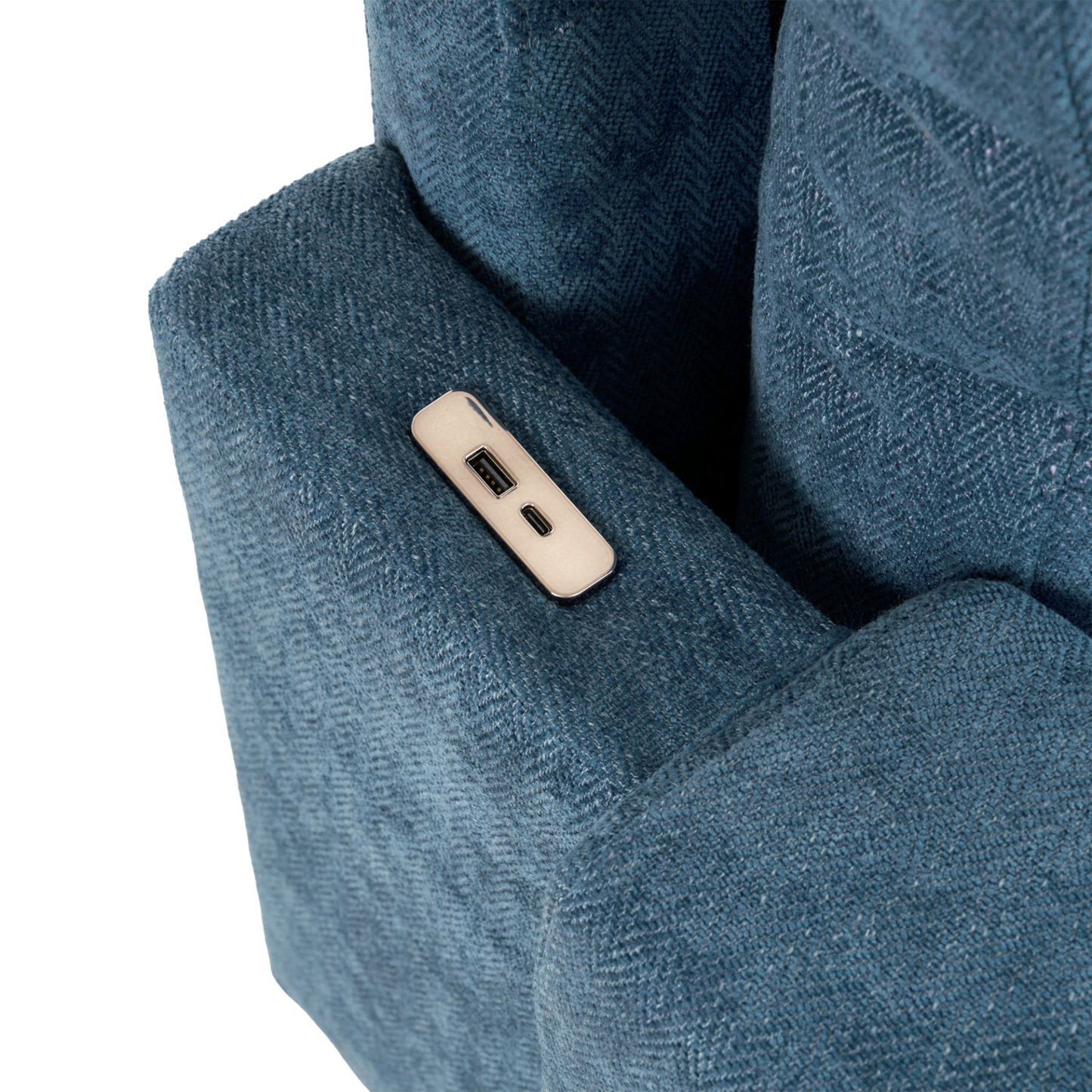 83.4" L-shaped Sofa Sectional Couch Sofa Bed with Two USB Ports, a Movable Ottoman and a Reversible Chaise Lounge for Living Room, Navy Blue