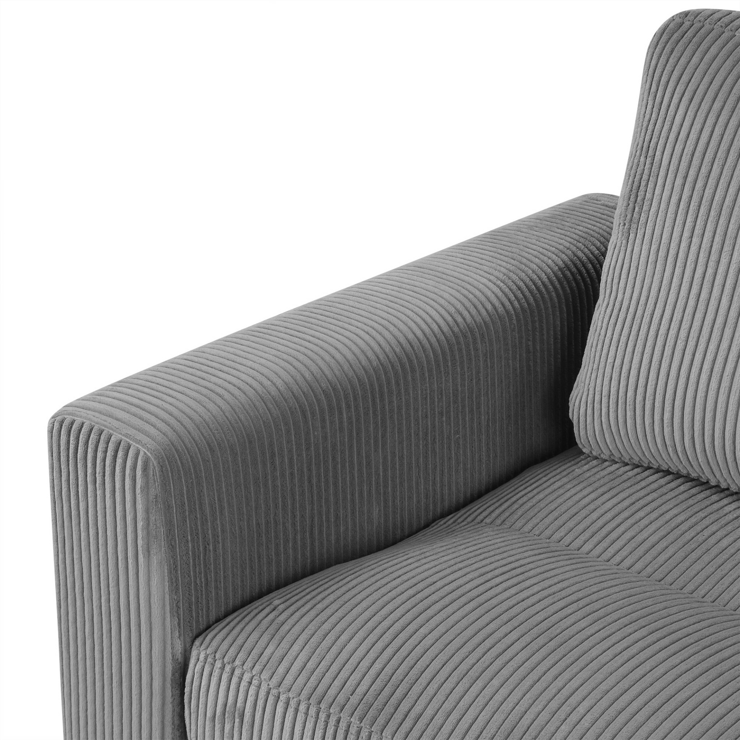 121.3" Sectional Couch Sofa Bed Modular Sofa with Two Movable Ottomans for Living Room (Old SKU:N719S001640E), Gray