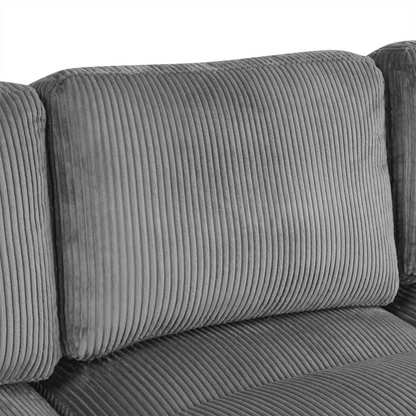 121.3" Sectional Couch Sofa Bed Modular Sofa with Two Movable Ottomans for Living Room (Old SKU:N719S001640E), Gray