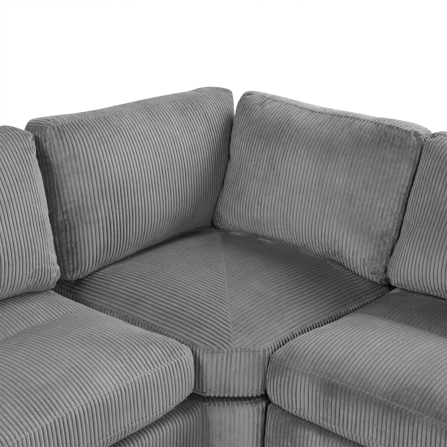 121.3" Sectional Couch Sofa Bed Modular Sofa with Two Movable Ottomans for Living Room (Old SKU:N719S001640E), Gray